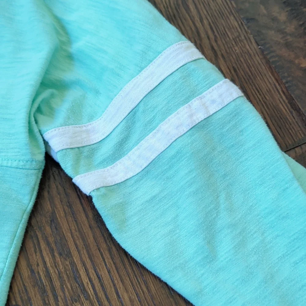 BOXERCRAFT I Mint Green Raglan Striped Long Sleeve Figure Skater Shirt Top, YL